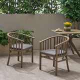 Outdoor Wooden Dining Chairs with Cushions (Set of 2) - NH162903