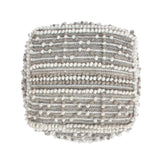 Wool and Cotton Pouf Ottoman - NH448903