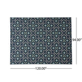 Outdoor Medallion Area Rug, Blue and Green - NH365803