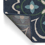 Outdoor Medallion Area Rug, Blue and Green - NH365803