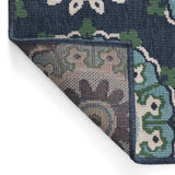 Outdoor Medallion Area Rug, Navy and Green - NH765803