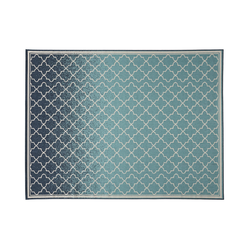 Outdoor Ombre Area Rug, Blue and Ivory - NH375803