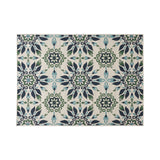 Outdoor Medallion Area Rug, Ivory and Blue - NH975803
