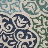 Outdoor Medallion Area Rug, Ivory and Multi - NH585803