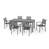 Outdoor Modern 6 Seater Aluminum Dining Set - NH168013