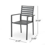 Outdoor Modern 6 Seater Aluminum Dining Set - NH168013