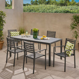 Outdoor Modern 6 Seater Aluminum Dining Set - NH168013