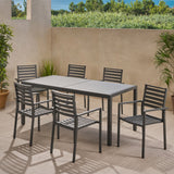 Outdoor Modern 6 Seater Aluminum Dining Set - NH168013