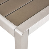 Outdoor Modern 4 Seater Aluminum Dining Set with Faux Wood Table Top - NH568013