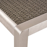 Outdoor Modern 4 Seater Aluminum Dining Set with Wicker Table Top - NH768013