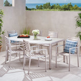 Outdoor Modern 6 Seater Aluminum Dining Set - NH168013