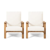 Outdoor Acacia Wood Club Chairs with Cushions (Set of 2) - NH284213