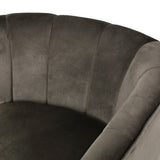 Modern Glam Channel Stitch Velvet Swivel Club Chair - NH728413