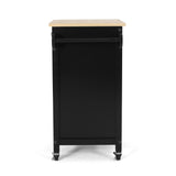 Contemporary Glass Paneled Kitchen Cart - NH693413
