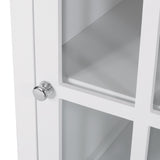 Contemporary Glass Paneled Kitchen Cart - NH693413