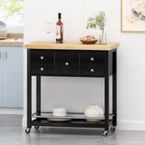 Contemporary Storage Kitchen Cart with Wheels - NH993413