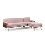 Mid-Century Modern Fabric Chaise Sectional - NH553213