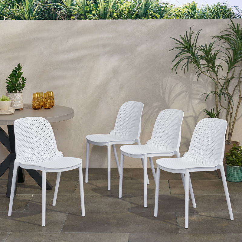 Outdoor Modern Stacking Dining Chair (Set of 4) - NH542213