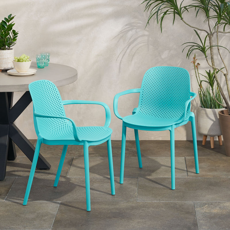 Outdoor Modern Stacking Dining Chairs - NH133213