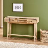 Boho Handcrafted 4 Drawer Console Table, Natural - NH033413