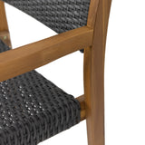 Outdoor Acacia Wood Barstools with Wicker (Set of 4) - NH338213