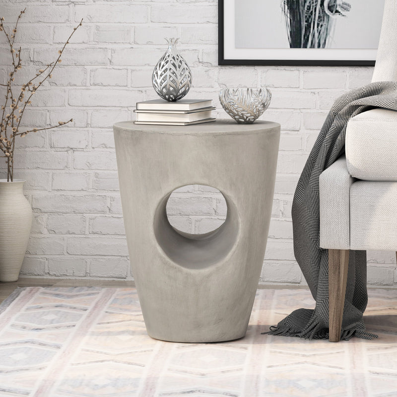 Contemporary Lightweight Concrete Accent Side Table - NH077213
