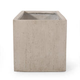 Outdoor Modern Cast Stone Rectangular Planters (Set of 2) - NH713313