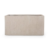 Outdoor Modern Cast Stone Rectangular Planters (Set of 2) - NH713313