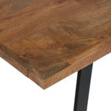 Modern Industrial Handcrafted Acacia Wood Desk, Natural and Black - NH464413