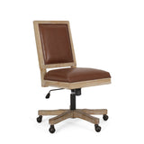 Rustic Upholstered Swivel Office Chair - NH862513