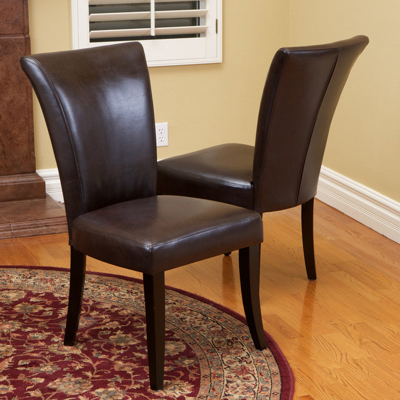 Brown Leather Dining Chairs (Set of 2) - NH181712