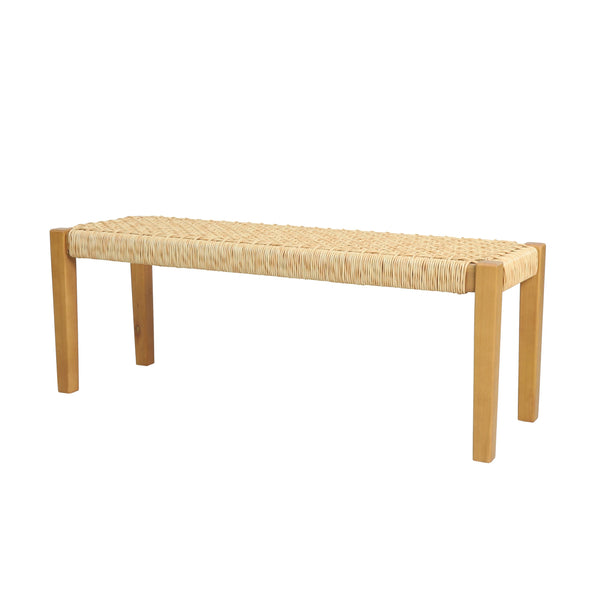 Outdoor Modern Industrial Acacia Wood Bench - NH214313