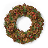 18.5" Pine Cone and Glitter Unlit Artificial Christmas Wreath - NH366313