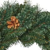 24" Mixed Pine Pre-Lit Warm White LED Artificial Christmas Wreath with Pine Cones - NH335313