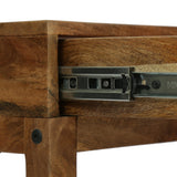 Contemporary Handcrafted Mango Wood Desk with Storage, Natural and White - NH323413