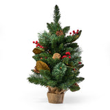24" Pine Pre-Lit Clear LED Pre-Decorated Artificial Christmas Tree - NH635313