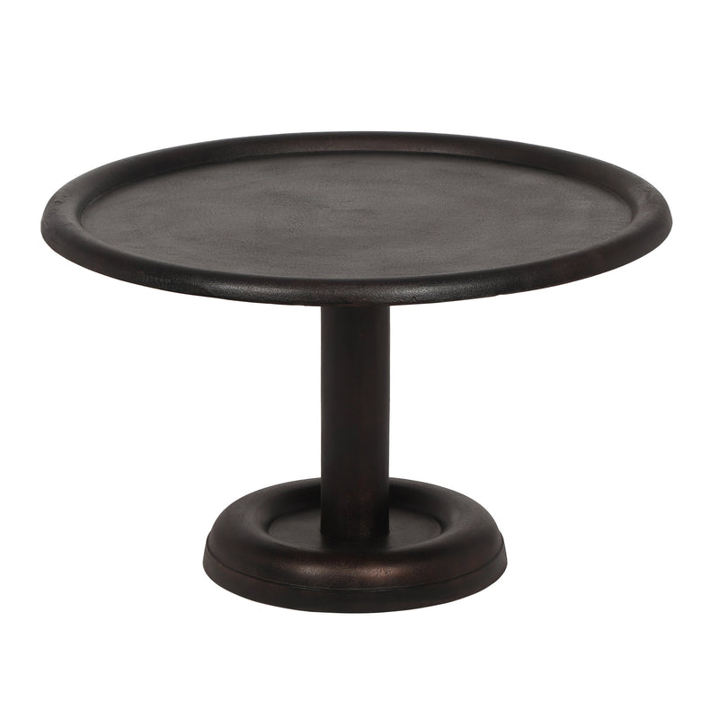 Industrial Handcrafted Aluminum Round Coffee Table, Raw Bronze - NH179413