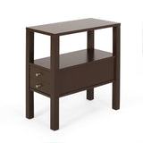 Contemporary Wooden Side Table with Drawer - NH426413