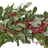 26" Artificial Olive Leaf Wreath with Red Berries - NH170413