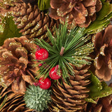 18.5" Pine Cone and Glitter Unlit Artificial Christmas Wreath - NH366313