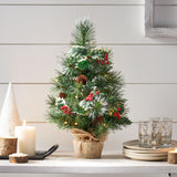 18" Pine Pre-Lit Clear LED Pre-Decorated Artificial Christmas Tree - NH735313