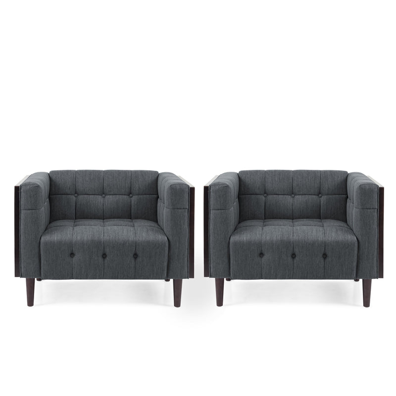 Contemporary Tufted Club Chairs, Set of 2 - NH488413