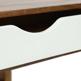Contemporary Handcrafted Mango Wood Desk with Storage, Natural and White - NH323413
