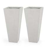 Outdoor Modern Cast Stone Planters (Set of 2) - NH147413