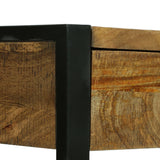 Modern Industrial Handcrafted Mango Wood Desk with Drawers, Natural and Black - NH515513