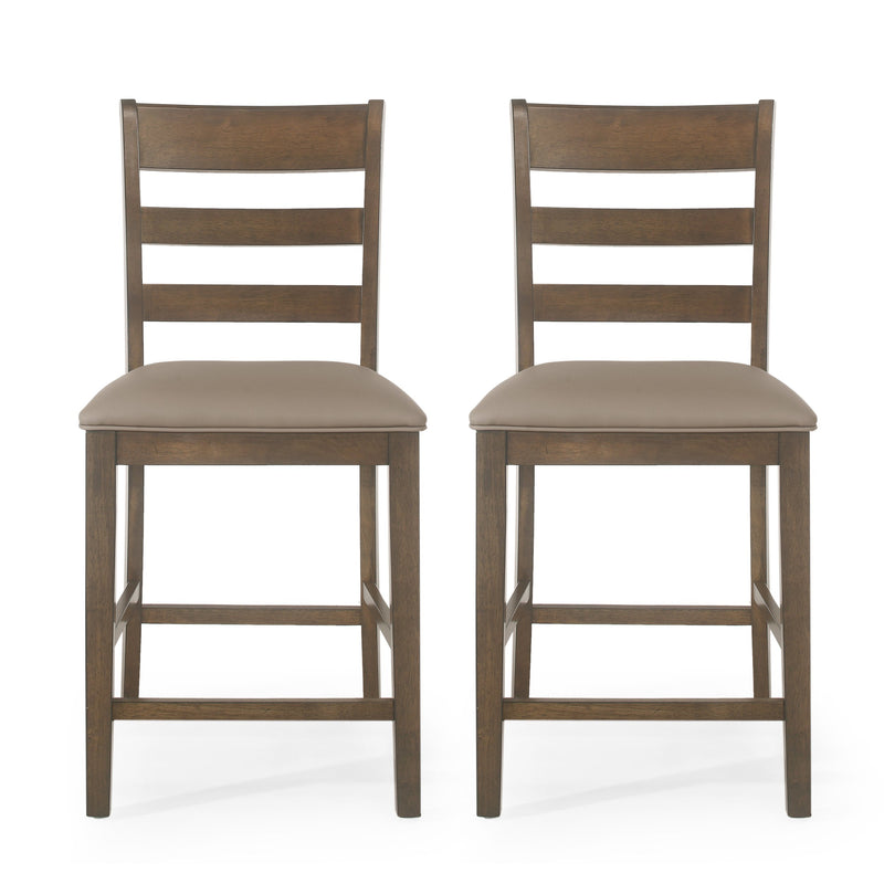 Farmhouse Upholstered Wood Counter Stools, Set of 2 - NH996413