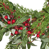 26" Artificial Olive Leaf Wreath with Red Berries - NH170413