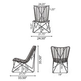 Juan Outdoor Wicker Accent Chairs, Set of 2