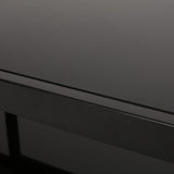 Modern Glass Top Coffee Table with Shelf, Black - NH226413