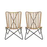 Juan Outdoor Wicker Accent Chairs, Set of 2